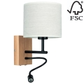 Flexibilní svítidlo BOHO 1xE27/25W + LED/1W/230V dub – FSC certifikováno