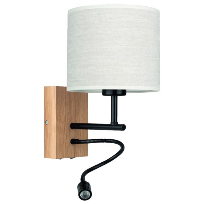 Flexibilní svítidlo BOHO 1xE27/25W + LED/1W/230V dub