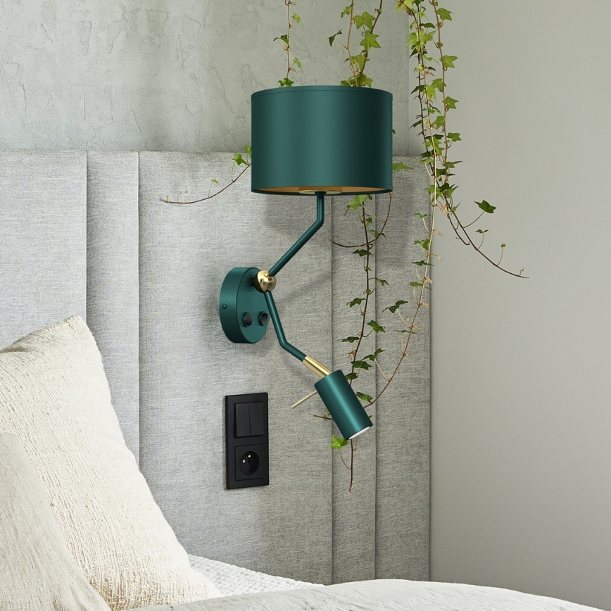 Flexibilní svítidlo VERDE 1xE27/60W/230V + 1xGU10-MR11/7W zelená