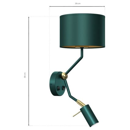 Flexibilní svítidlo VERDE 1xE27/60W/230V + 1xGU10-MR11/7W zelená