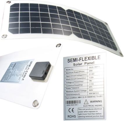 Fotovoltaický solární panel flexibilní USB 20W/12V