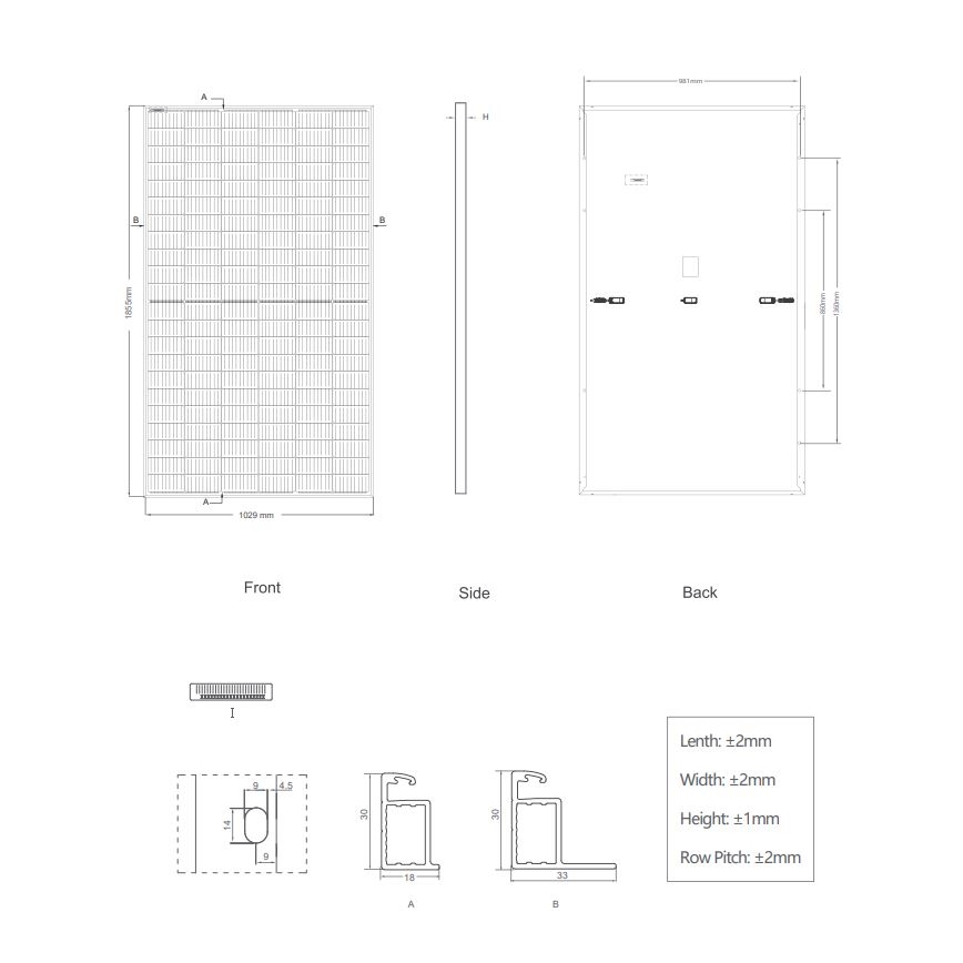 Fotovoltaický solární panel JINKO 380Wp Full Black IP67 Half Cut