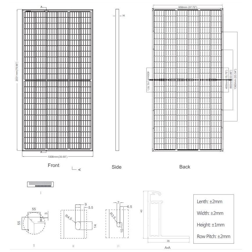 Fotovoltaický solární panel JINKO 400Wp IP67 Half Cut bifaciální