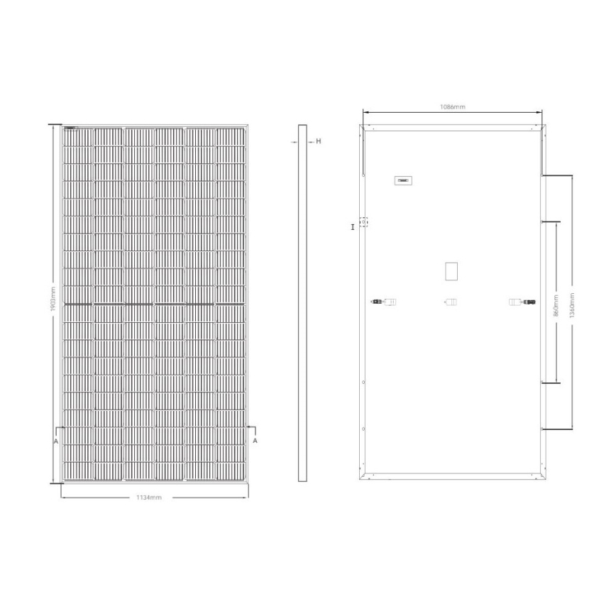 Fotovoltaický solární panel JINKO 460Wp černý rám IP68 Half Cut - paleta 36 ks