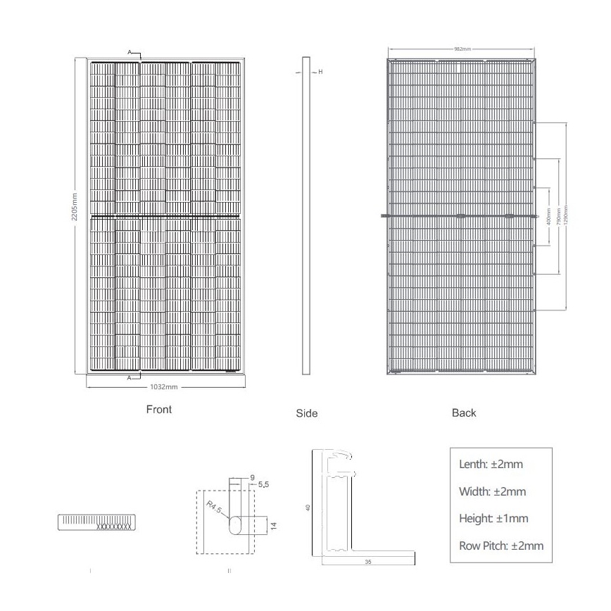 Fotovoltaický solární panel JINKO 460Wp IP67 Half Cut bifaciální