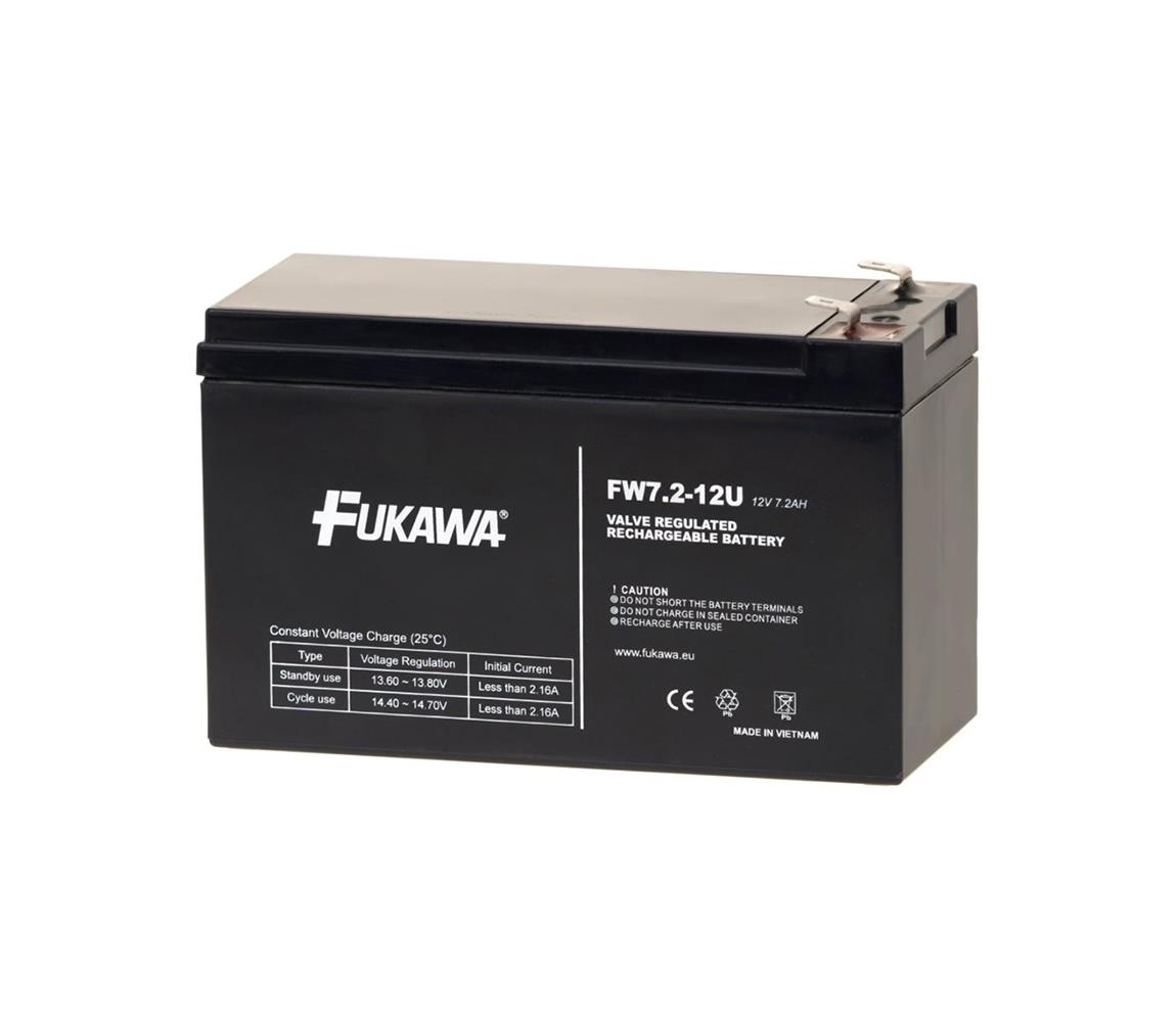 FUKAWA FW 7,2-12 F2U - Olověný akumulátor 12V/7,2Ah/faston 6,3mm