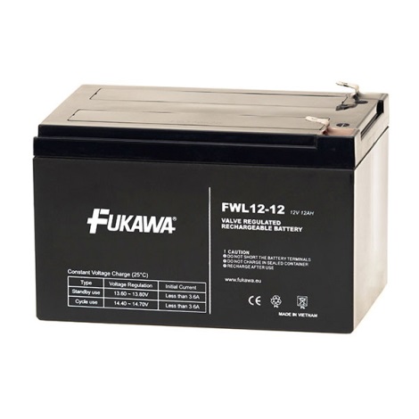 FUKAWA FWL 12-12 - Olověný akumulátor 12V/12Ah/faston 6,3mm