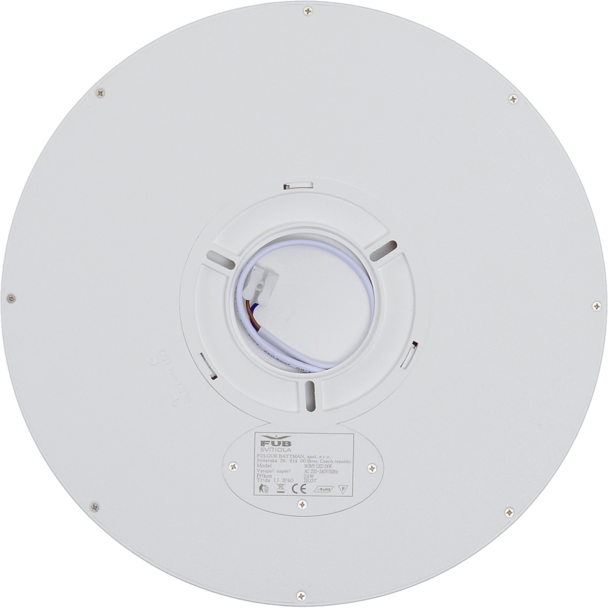 Fulgur 42361 - LED Stropní svítidlo NOMY LED/24W/230V 3000/4000/6000K IP40 pr. 30 cm bílá