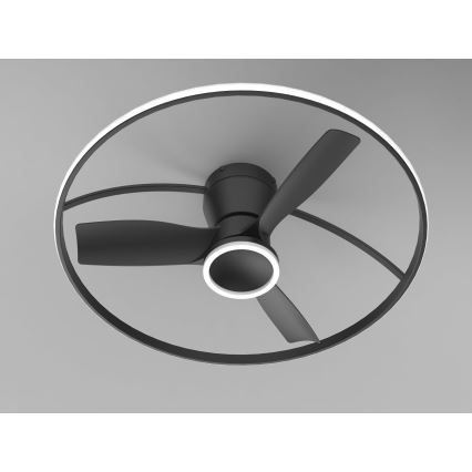 Fulgur s-43047 - LED Stmívatelný stropní ventilátor THORA LED/50W/230V 2700-5000K černá + dálkové ovládání