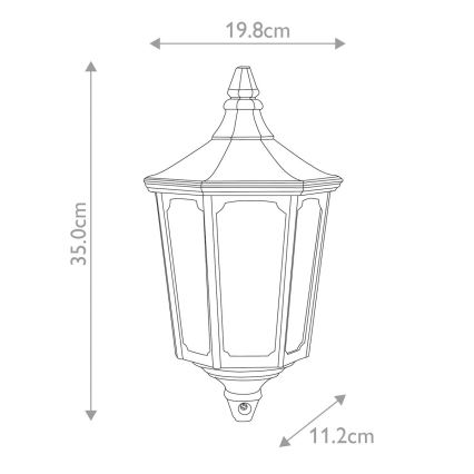 Garden Zone - Venkovní nástěnné svítidlo CRICKLADE 1xE27/60W/230V IP44