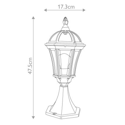 Garden Zone - Venkovní lampa LEDBURY 1xE27/100W/230V IP44