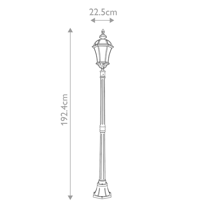 Garden Zone - Venkovní lampa LEDBURY 1xE27/100W/230V IP44 černá
