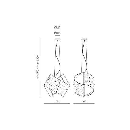 Gea Luce CAMILLA S G oro - Lustr na lanku CAMILLA 2xE27/70W/230V zlatá