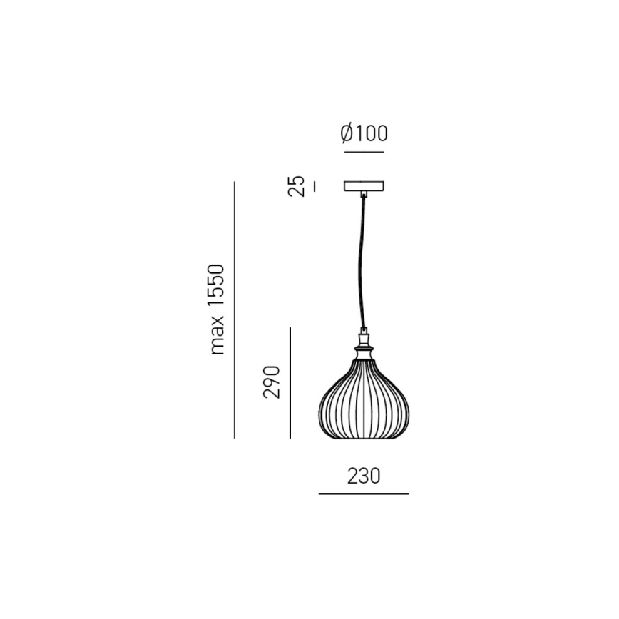 Gea Luce CLEOFE S/11 A - Lustr na lanku CLEOFE 1xE27/60W/230V pr. 23 cm