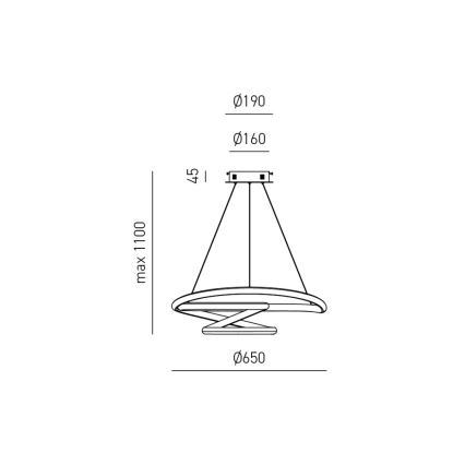 Gea Luce DIVA S G BIANCO - LED Stmívatelný lustr na lanku DIVA LED/44W/230V bílá