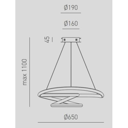 Gea Luce DIVA S G TITANIO - LED Stmívatelný lustr na lanku DIVA LED/44W/230V šedá