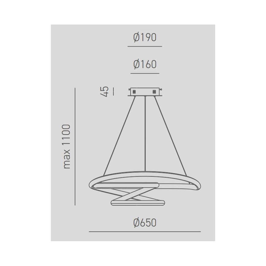 Gea Luce DIVA S G TITANIO - LED Stmívatelný lustr na lanku DIVA LED/44W/230V šedá