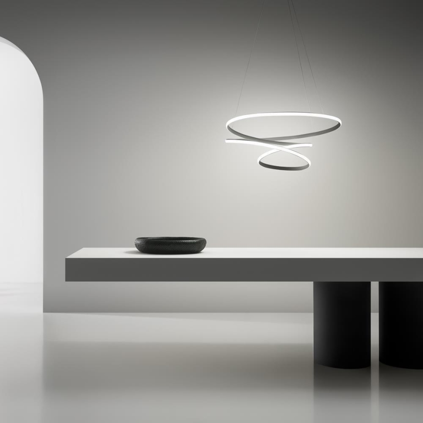 Gea Luce DIVA S P TITANIO - LED Stmívatelný lustr na lanku DIVA LED/43W/230V antracit