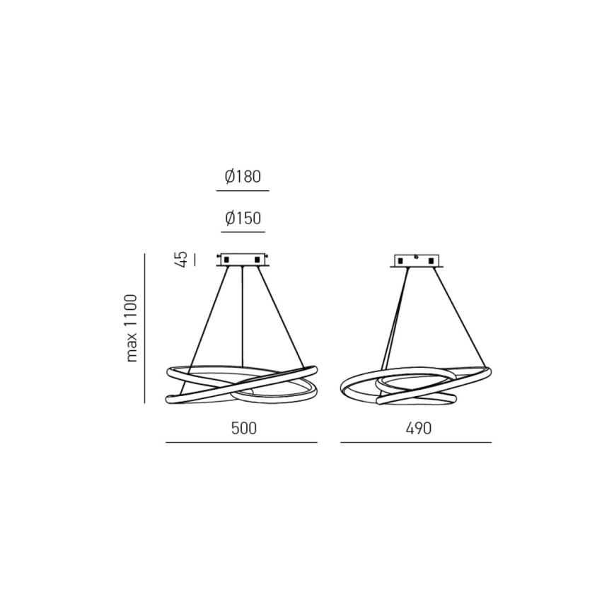 Gea Luce DIVA S P TITANIO - LED Stmívatelný lustr na lanku DIVA LED/43W/230V antracit