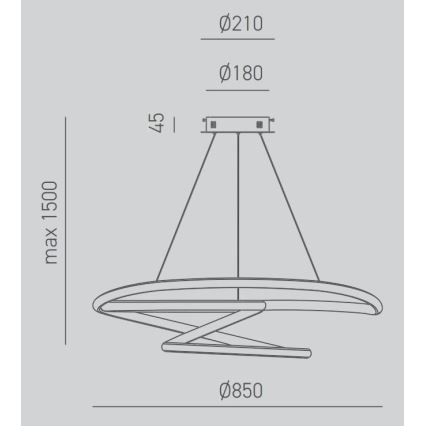 Gea Luce DIVA S/S TITANIO -  LED Stmívatelný lustr na lanku DIVA LED/80W/230V šedá