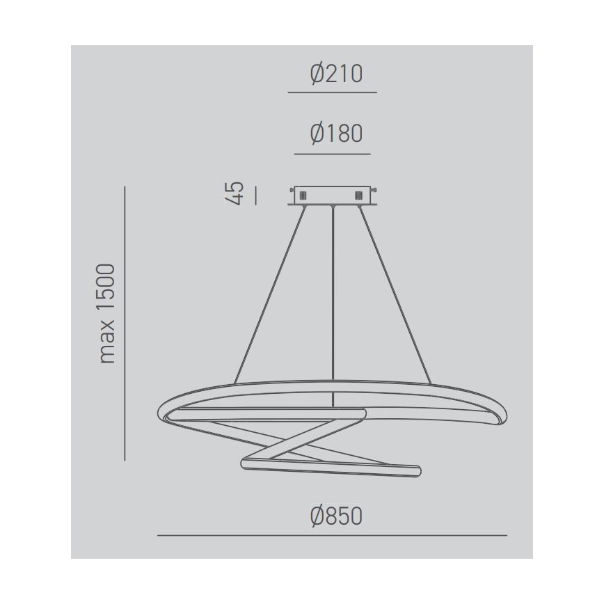 Gea Luce DIVA S/S TITANIO -  LED Stmívatelný lustr na lanku DIVA LED/80W/230V šedá