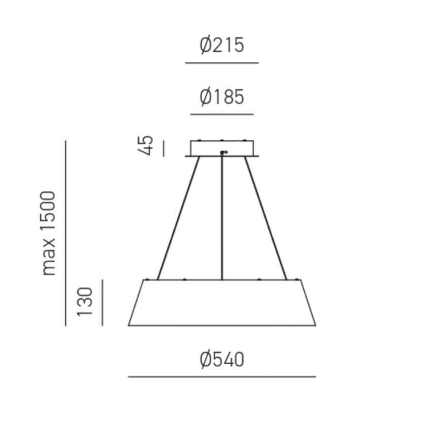 Gea Luce JULIETTE S N - LED Stmívatelný lustr na lanku JULIETTE LED/50W/230V černá/zlatá