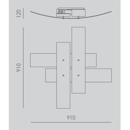 Gea Luce LARA P G arg - Stropní svítidlo LARA 4xE27/52W/230V 91 cm stříbrná