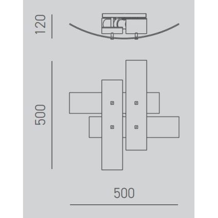 Gea Luce LARA P P arg - Stropní svítidlo LARA 2xE27/52W/230V 50 cm stříbrná