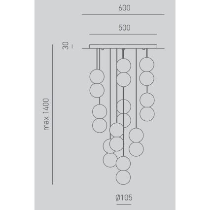 Gea Luce SFERA S10 G - Lustr na lanku SFERA 10xG9/28W/230V