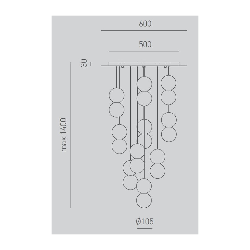 Gea Luce SFERA S10 G - Lustr na lanku SFERA 10xG9/28W/230V