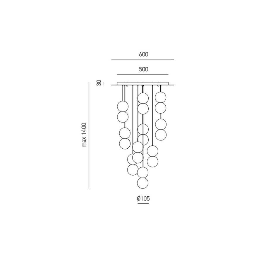 Gea Luce SFERA S10 G - Lustr na lanku SFERA 10xG9/28W/230V