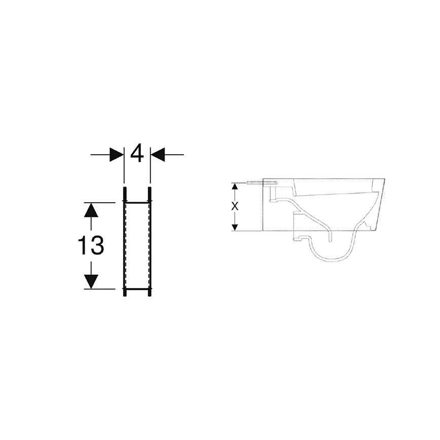 Geberit 111.847.00.1 - Sada vzpěr pro WC mísy s malou opěrnou plochou Duofix 2 ks