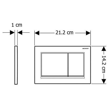 Geberit 115.080.01.1 - Splachovací tlačítko Omega30 21,2x14,2 cm bílá