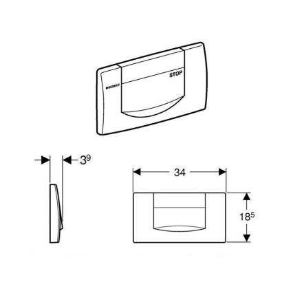 Geberit 115.222.11.1 - Splachovací tlačítko 200F 34x18,5 alpská bílá