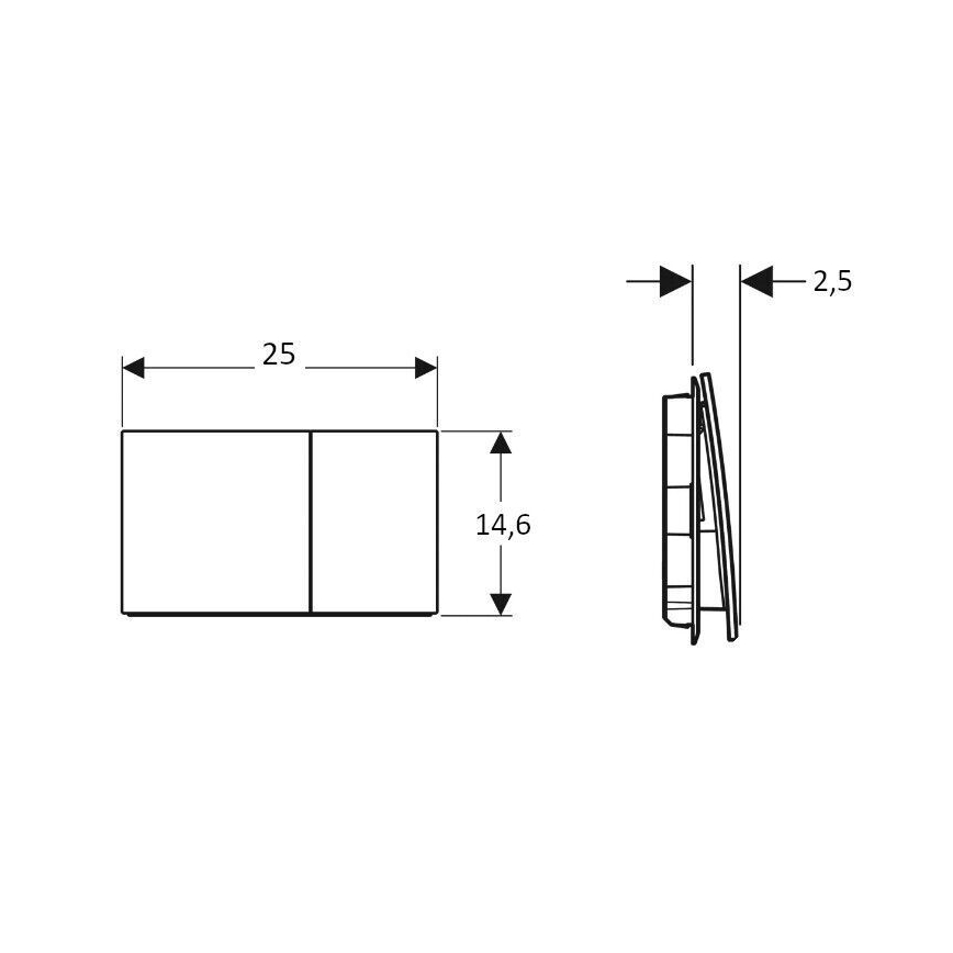 Geberit 115.622.JL.1 - Splachovací tlačítko Sigma70 25x14,6 cm písková šedá
