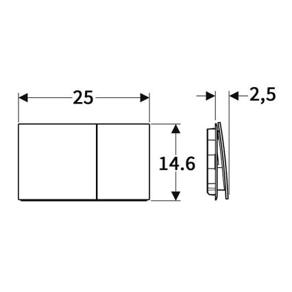 Geberit 115.622.SI.1 - Splachovací tlačítko Sigma70 25x14,6 cm bílá