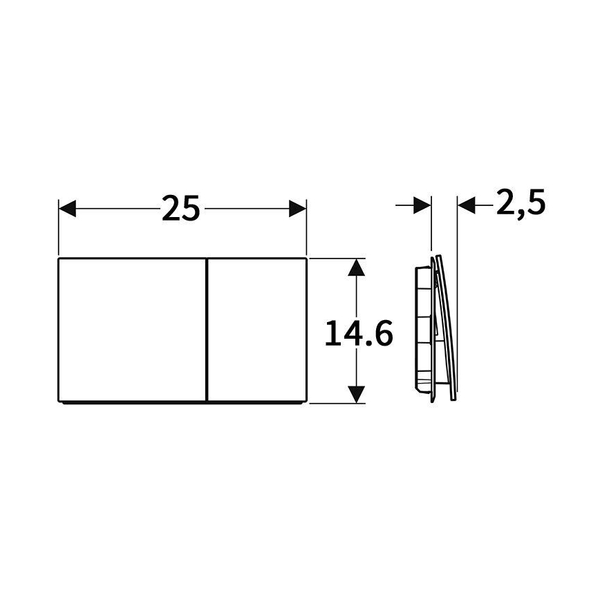Geberit 115.622.SI.1 - Splachovací tlačítko Sigma70 25x14,6 cm bílá