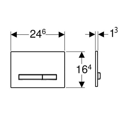 Geberit 115.788.11.2 - Splachovací tlačítko Sigma50 24,6x16,4 cm bílá/matný chrom