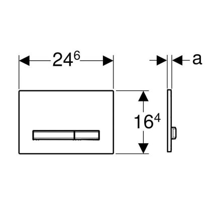 Geberit 115.788.21.2 - Splachovací tlačítko Sigma50 24,6x16,4 cm lesklý chrom/matný chrom
