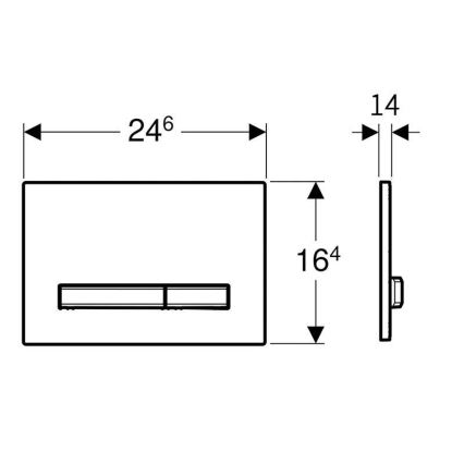 Geberit 115.788.SD.2 - Splachovací tlačítko Sigma50 24,6x16,4 cm antracit/matný chrom