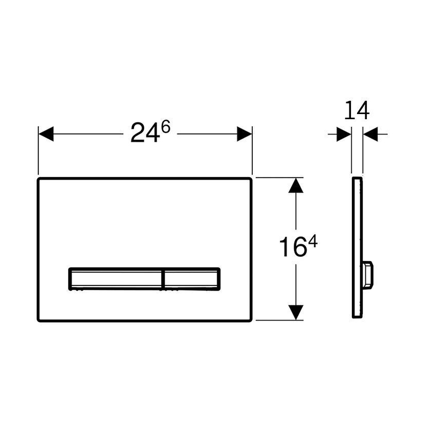 Geberit 115.788.SD.2 - Splachovací tlačítko Sigma50 24,6x16,4 cm antracit/matný chrom