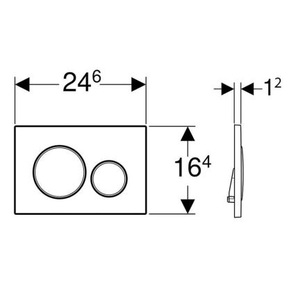 Geberit 115.882.16.1 - Splachovací tlačítko Sigma20 24,6x16,4 cm matná černá