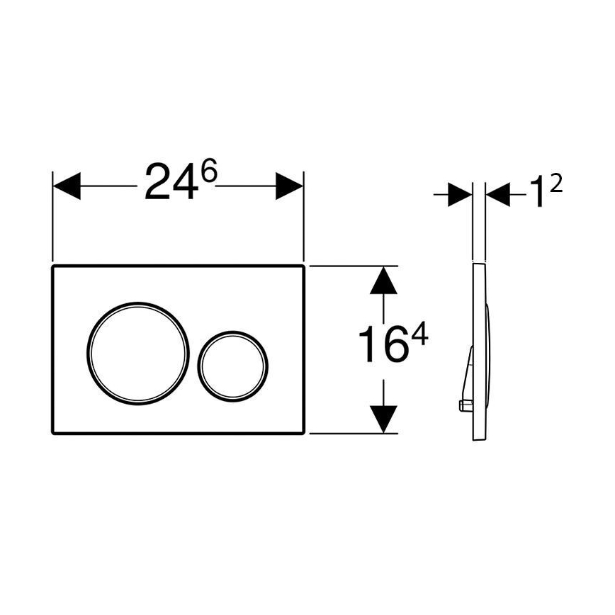Geberit 115.882.16.1 - Splachovací tlačítko Sigma20 24,6x16,4 cm matná černá