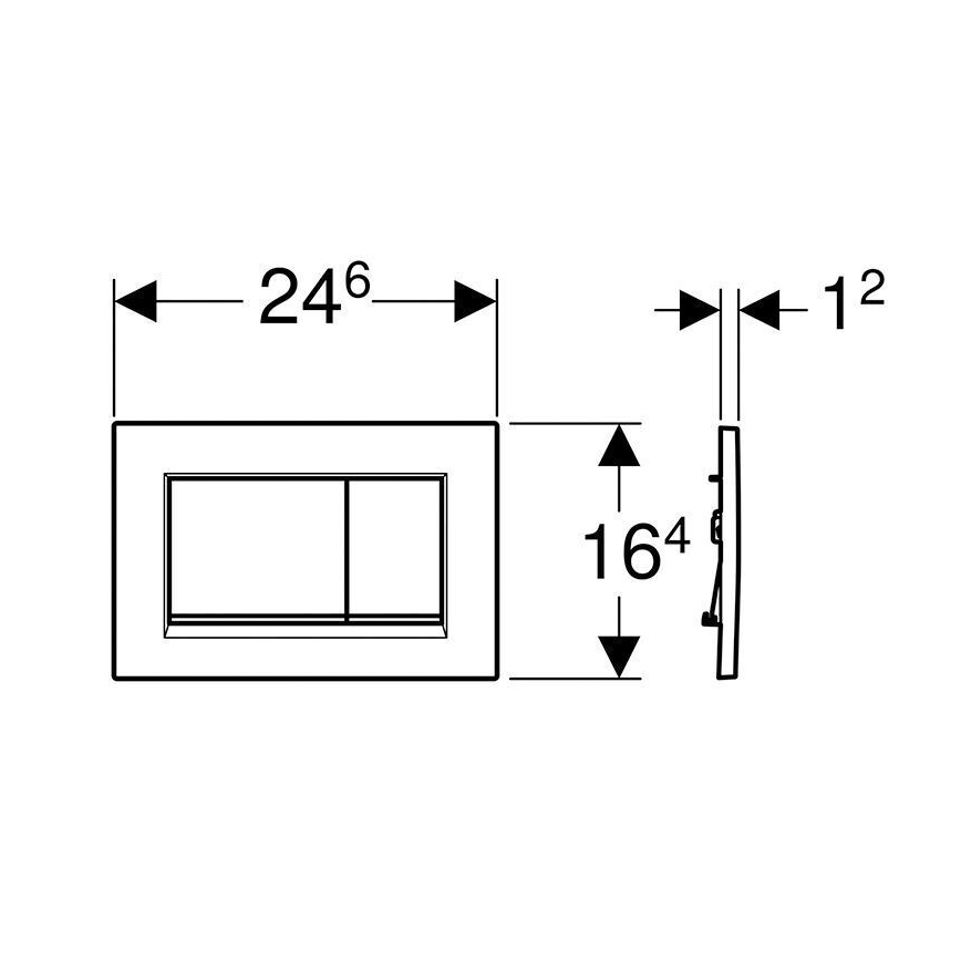 Geberit 115.883.16.1 - Splachovací tlačítko Sigma30 24,6x16,4 cm matná černá