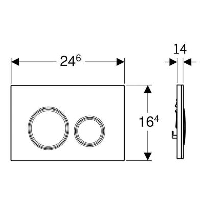 Geberit 115.884.JL.1 - Splachovací tlačítko Sigma50 24,6x16,4 cm písková šedá/lesklý chrom
