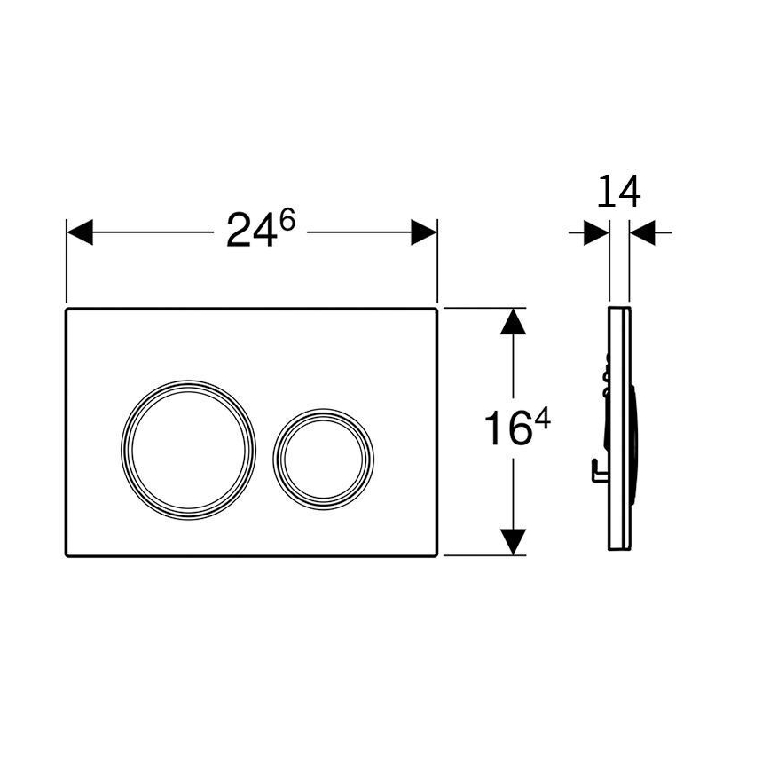 Geberit 115.884.SI.1 - Splachovací tlačítko Sigma50 24,6x16,4 cm bílá/lesklý chrom