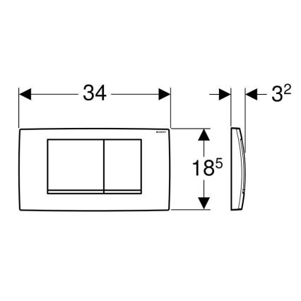 Geberit 115.899.KJ.1 - Splachovací tlačítko Twinline30 34x18,5 cm bílá/lesklý chrom
