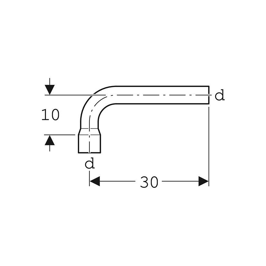 Geberit 118.011.11.1 - Prodlužovací splachovací koleno 90° alpská bílá