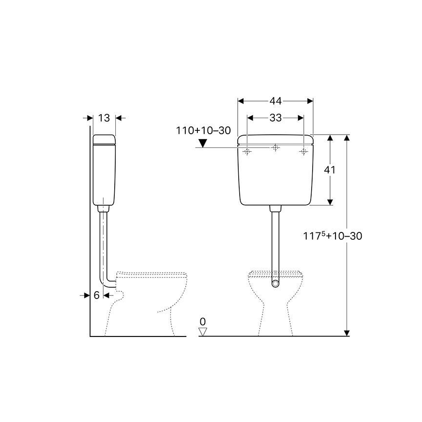 Geberit 127.005.11.1 - Splachovací nádržka AP127 6/9 l alpská bílá