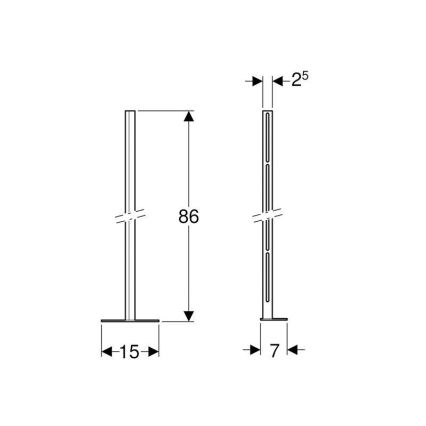 Geberit 457.872.26.1 - Sada stojin s patní deskou Kombifix 2 ks